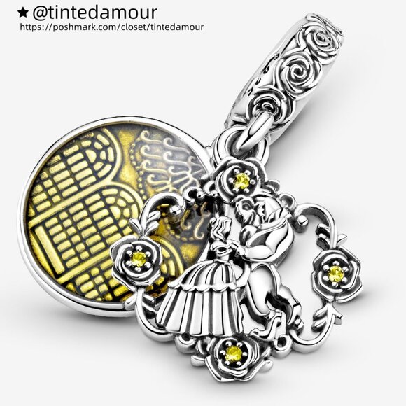 Pandora Disney Beauty and the Beast Dancing Dangle Charm - Picture 3 of 6